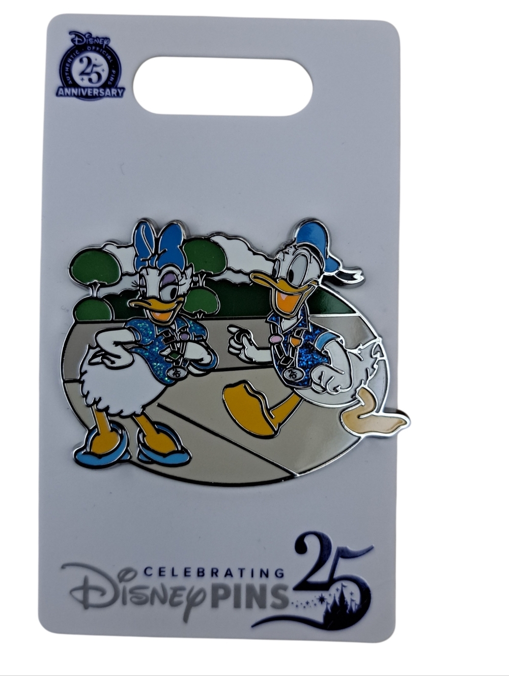 Disney 25th Anniversary Donald & Daisy Duck Enamel Pin